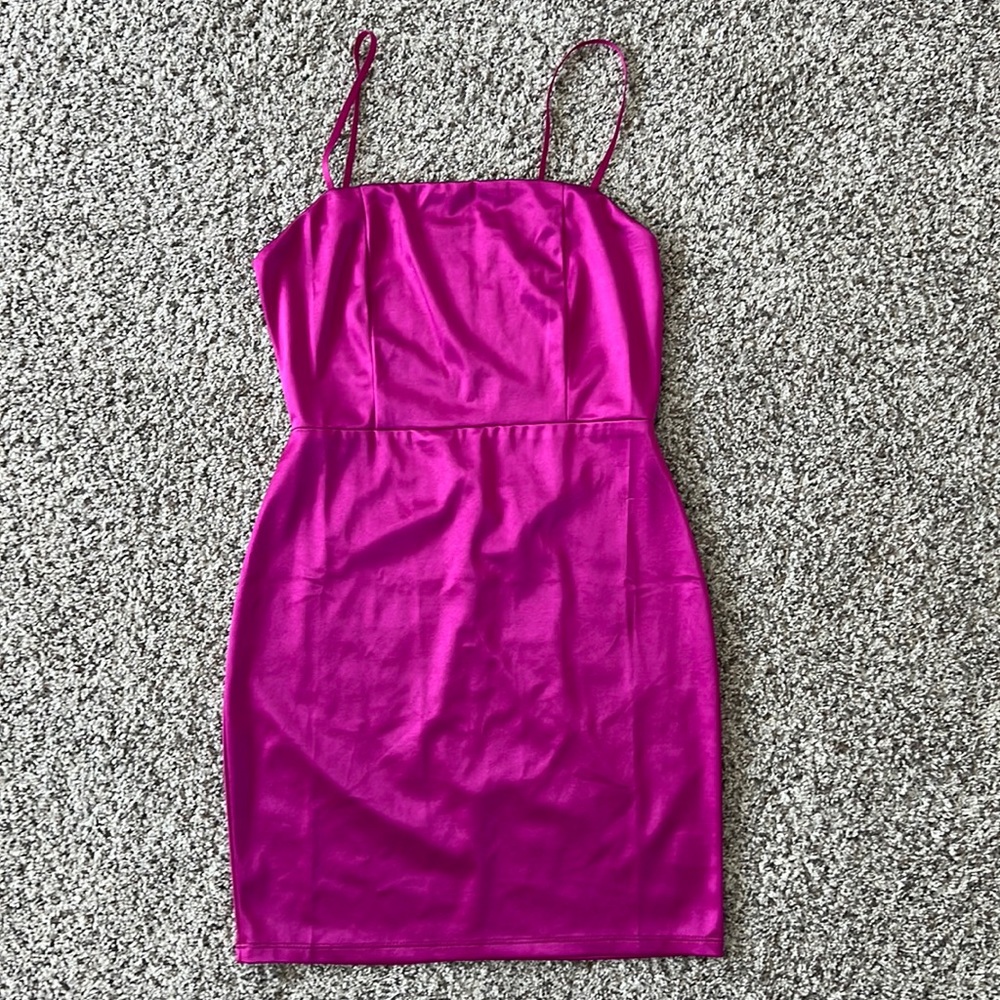 Blue Blush - Backless Magenta Dress - Size M